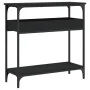 Mesa consola con estante madera ingeniería negra 75x29x75 cm de , Mesas auxiliares - Ref: Foro24-837712, Precio: 49,28 €, Des...