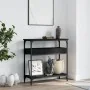Mesa consola con estante madera ingeniería negra 75x29x75 cm de , Mesas auxiliares - Ref: Foro24-837712, Precio: 49,28 €, Des...