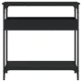 Console table with black engineered wood shelf 75x29x75 cm by , Side tables - Ref: Foro24-837712, Price: 49,31 €, Discount: %