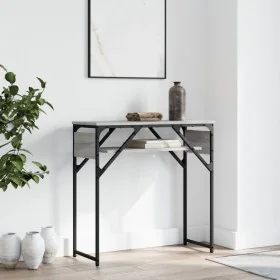 Console table with Sonoma grey engineered wood shelf 75x30x75 cm by , Side tables - Ref: Foro24-837800, Price: 39,85 €, Disco...