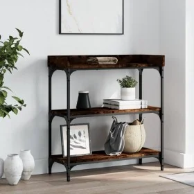 Console table with smoked oak shelves 75x30x80 cm by , Side tables - Ref: Foro24-837814, Price: 51,51 €, Discount: %
