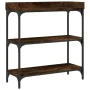 Console table with smoked oak shelves 75x30x80 cm by , Side tables - Ref: Foro24-837814, Price: 51,51 €, Discount: %
