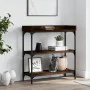Console table with brown oak shelves 75x30x80 cm by , Side tables - Ref: Foro24-837816, Price: 47,23 €, Discount: %