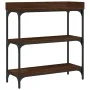 Console table with brown oak shelves 75x30x80 cm by , Side tables - Ref: Foro24-837816, Price: 47,23 €, Discount: %
