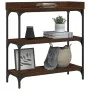 Console table with brown oak shelves 75x30x80 cm by , Side tables - Ref: Foro24-837816, Price: 47,23 €, Discount: %