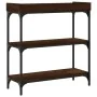 Console table with brown oak shelves 75x30x80 cm by , Side tables - Ref: Foro24-837816, Price: 47,23 €, Discount: %