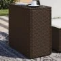 Garden side table with glass top, brown PE rattan, 58x27.5x55 cm by , Garden tables - Ref: Foro24-366214, Price: 51,12 €, Dis...
