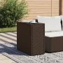 Garden side table with glass top, brown PE rattan, 58x27.5x55 cm by , Garden tables - Ref: Foro24-366214, Price: 51,12 €, Dis...