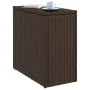 Beistelltisch für den Garten mit Glasplatte aus braunem PE-Rattan, 58x27,5x55 cm. von , Gartentische - Ref: Foro24-366214, Pr...
