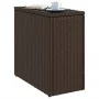 Garden side table with glass top, brown PE rattan, 58x27.5x55 cm by , Garden tables - Ref: Foro24-366214, Price: 51,12 €, Dis...