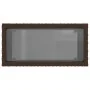 Mesa auxiliar jardín tapa vidrio ratán PE marrón 58x27,5x55 cm de , Mesas de jardín - Ref: Foro24-366214, Precio: 51,11 €, De...