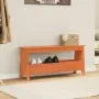 Banco de recibidor madera maciza pino marrón cera 100x28x45 cm de , Bancos para recibidores y almacenamiento - Ref: Foro24-83...