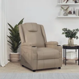 Sillón reclinable de cuero sintético color capuchino de , Sillones - Ref: Foro24-348419, Precio: 251,98 €, Descuento: %