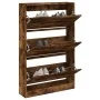 Engineered wood smoked oak shoemaker 80x21x125.5 cm by , Shoe racks and shoe organizers - Ref: Foro24-839928, Price: 118,60 €...
