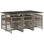 Garten-Essgruppe, 7-teilig, mit grauen Polstern aus synthetischem Rattan. von , Gartensets - Ref: Foro24-3210908, Preis: 472,...