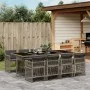 Garden dining set 9 pieces and gray synthetic rattan cushions by , Garden sets - Ref: Foro24-3210920, Price: 694,90 €, Discou...