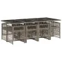Garden dining set 9 pieces and gray synthetic rattan cushions by , Garden sets - Ref: Foro24-3210920, Price: 694,90 €, Discou...