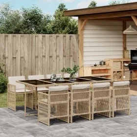 9-piece garden dining set with beige synthetic rattan cushions by , Garden sets - Ref: Foro24-3210922, Price: 621,31 €, Disco...
