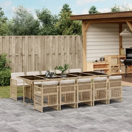 Garten-Essgruppe 11-teilig mit beigen Polstern aus synthetischem Rattan von , Gartensets - Ref: Foro24-3210934, Preis: 829,29...