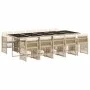 Set comedor de jardín 11 pzas con cojines ratán sintético beige de , Conjuntos de jardín - Ref: Foro24-3210934, Precio: 829,2...