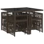 Set comedor para jardín 9 pzas y cojines ratán sintético marrón de , Conjuntos de jardín - Ref: Foro24-3210957, Precio: 404,3...