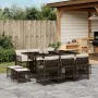 Set comedor de jardín 11 pzas y cojines ratán sintético marrón de , Conjuntos de jardín - Ref: Foro24-3210969, Precio: 558,08...