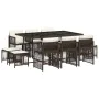 Set comedor de jardín 11 pzas y cojines ratán sintético marrón de , Conjuntos de jardín - Ref: Foro24-3210969, Precio: 558,08...