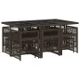 Garden dining set 11 pieces and brown synthetic rattan cushions by , Garden sets - Ref: Foro24-3210969, Price: 558,08 €, Disc...