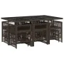 Set comedor de jardín 11 pzas y cojines ratán sintético marrón de , Conjuntos de jardín - Ref: Foro24-3210969, Precio: 558,08...