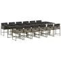 Garden dining set with 13-piece synthetic rattan cushions in gray. by , Garden sets - Ref: Foro24-3211304, Price: 890,17 €, D...