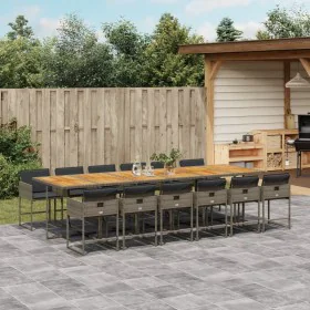 Garden dining set with 13-piece synthetic rattan cushions in gray. by , Garden sets - Ref: Foro24-3211310, Price: 1,00 €, Dis...