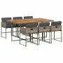 Garden dining set 7 pieces and gray synthetic rattan cushions by , Garden sets - Ref: Foro24-3211274, Price: 495,24 €, Discou...