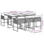 Garden dining set 7 pieces and gray synthetic rattan cushions by , Garden sets - Ref: Foro24-3211274, Price: 495,24 €, Discou...