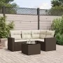 5-piece garden dining set with brown synthetic rattan cushions. by , Modular outdoor sofas - Ref: Foro24-3251260, Price: 374,...