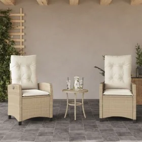 Garden reclining armchairs with beige cushions 2 units PE rattan by , Garden chairs - Ref: Foro24-365220, Price: 261,30 €, Di...