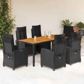 7-piece garden dining set with black synthetic rattan cushions by , Garden sets - Ref: Foro24-3212668, Price: 1,00 €, Discoun...