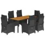 7-piece garden dining set with black synthetic rattan cushions by , Garden sets - Ref: Foro24-3212668, Price: 1,00 €, Discoun...