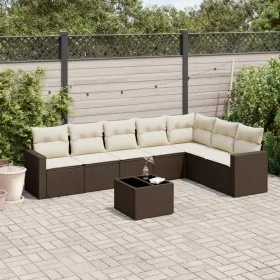 Set sofás de jardín 8 piezas y cojines ratán sintético marrón by , Garden sets - Ref: Foro24-3219053, Price: 522,09 €, Discou...