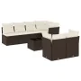 Set sofás de jardín 8 piezas y cojines ratán sintético marrón by , Garden sets - Ref: Foro24-3249142, Price: 524,50 €, Discou...