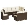 Set de sofás de jardín 9 pzas y cojines ratán sintético marrón by , Garden sets - Ref: Foro24-3217773, Price: 580,58 €, Disco...