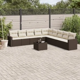 Set de sofás de jardín 10 pzas y cojines ratán sintético marrón by , Modular outdoor sofas - Ref: Foro24-3251440, Price: 612,...