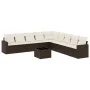 Set de sofás de jardín 10 pzas y cojines ratán sintético marrón von , Modulare Sofas für den Außenbereich - Ref: Foro24-32514...