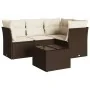 Set comedor de jardín 5 piezas y cojines ratán sintético marrón by , Garden sets - Ref: Foro24-3249432, Price: 352,44 €, Disc...