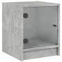 Mesita de noche con puerta de vidrio gris hormigón 35x37x42 cm von , Nachttische - Ref: Foro24-836349, Preis: 32,36 €, Rabatt: %