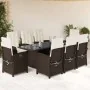 Set comedor para jardín 9 pzas y cojines ratán sintético marrón von , Gartensets - Ref: Foro24-3212256, Preis: 1,00 €, Rabatt: %