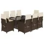 Set comedor para jardín 9 pzas y cojines ratán sintético marrón von , Gartensets - Ref: Foro24-3212256, Preis: 1,00 €, Rabatt: %