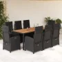 Set de comedor de jardín 9 pzas y cojines ratán sintético negro von , Gartensets - Ref: Foro24-3212237, Preis: 1,00 €, Rabatt: %