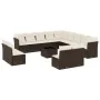 Set sofás de jardín 14 pzas con cojines ratán sintético marrón by , Garden sets - Ref: Foro24-3250342, Price: 857,67 €, Disco...