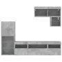 Muebles TV pared con LED 6 pzas madera ingeniería gris hormigón by , TV Furniture - Ref: Foro24-3216735, Price: 204,64 €, Dis...