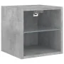 Muebles TV pared con LED 6 pzas madera ingeniería gris hormigón by , TV Furniture - Ref: Foro24-3216735, Price: 204,64 €, Dis...